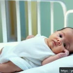 Home 22 신생아 귀 진단 검사와 청력 평가 - A tender scene of a Portuguese-speaking newborn baby wearing a clean white diaper, lying peacefully ...